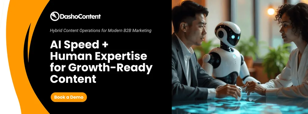 Dasho social graphic: AI speed plus human expertise