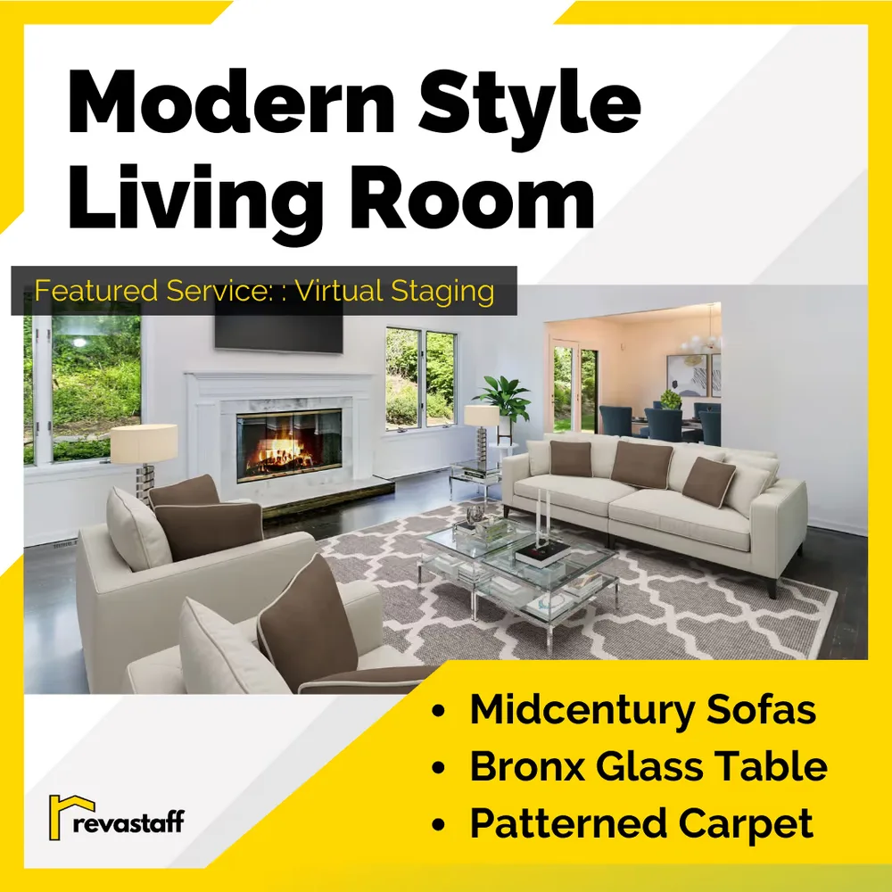 Revastaff virtual staging: modern style living room