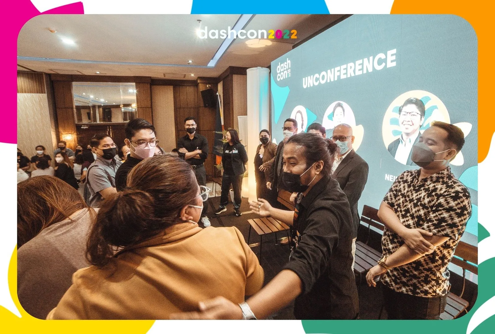 Attendees in participant-led unconference breakout groups at DashCon 2022